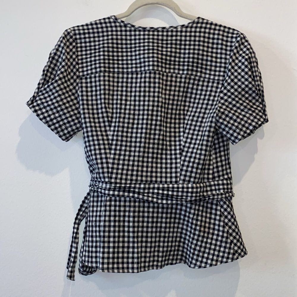 Max Studio Wrap Gingham Fall Blouse S​​​​​​​​​​​​​​​​​​​ - Picture 7 of 7